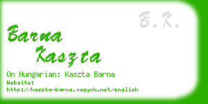 barna kaszta business card